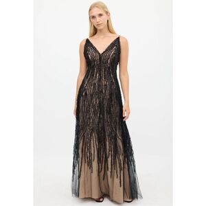Jason Wu Collection Sheer Mesh Gown in Biege & Black NWT Size 10